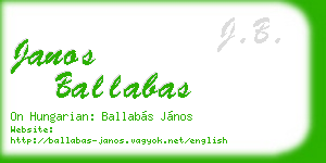 janos ballabas business card