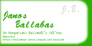 janos ballabas business card